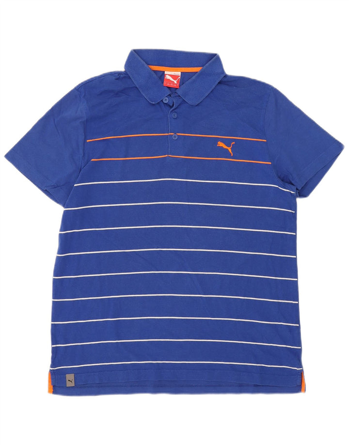 Puma Polo Homme Large Bleu Rayé Coton