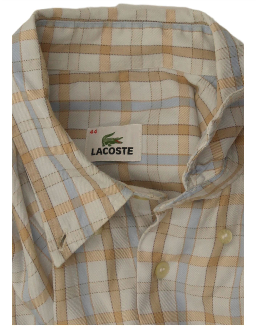 Lacoste Chemise Homme Taille 44 XL Off White Check