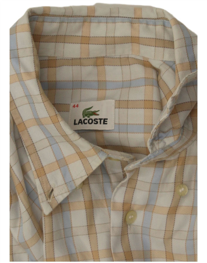 Lacoste Chemise Homme Taille 44 XL Off White Check