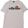 Ellesse T-shirt graphique pour femme UK 14 en coton blanc moyen