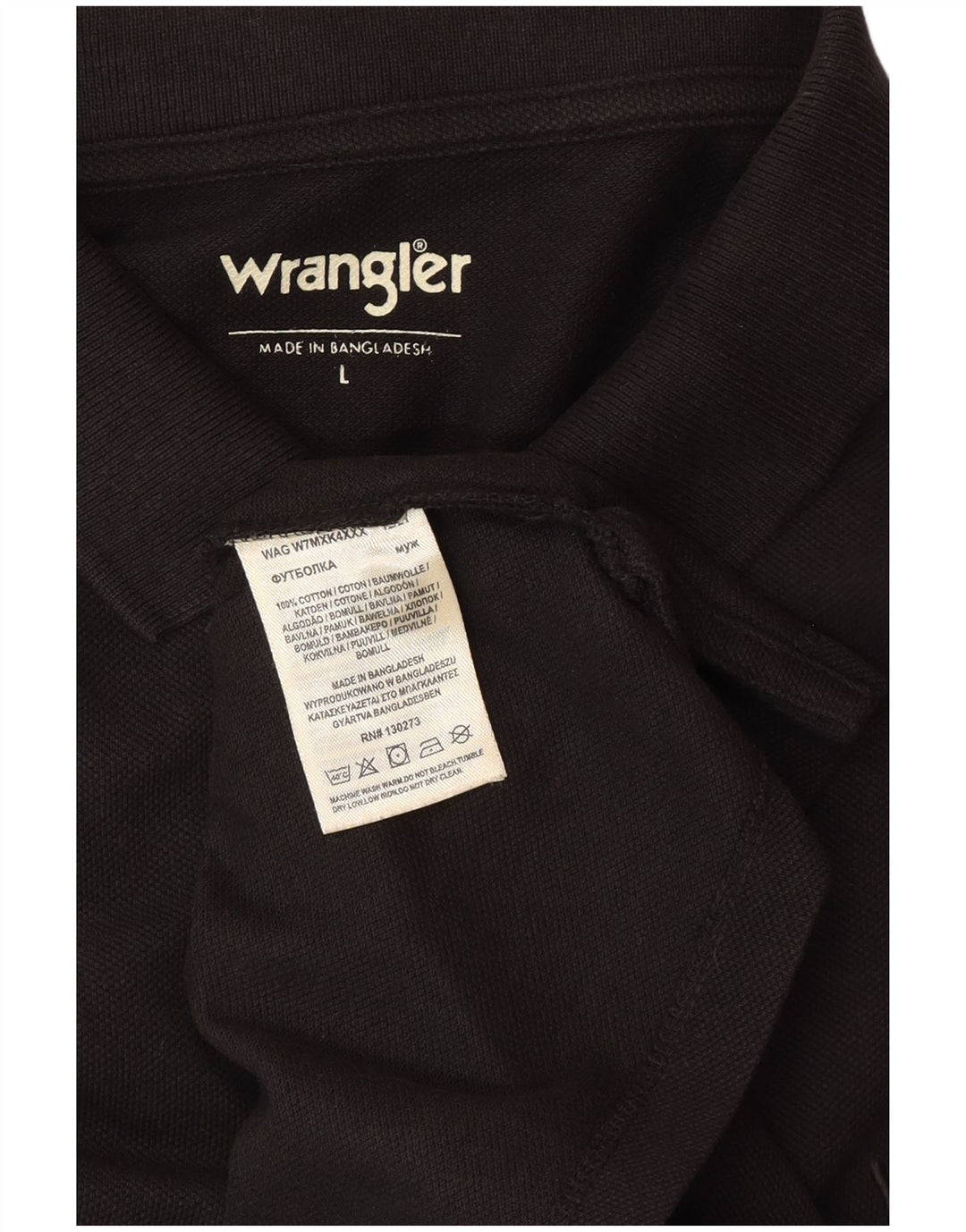 WRANGLER Polo Homme Grand Noir Coton