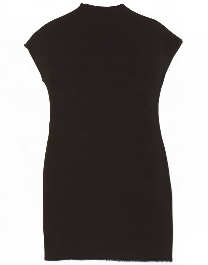 Zara Robe moulante pour femme UK 12 Viscose noire moyenne