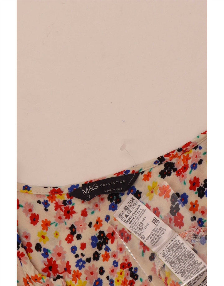 Marks & Spencer Chemisier à manches 3/4 pour femme UK 18 XL Multicolore