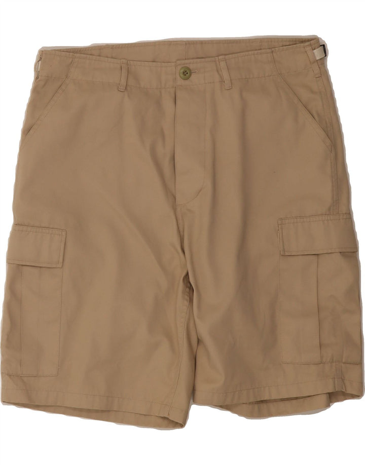 VINTAGE Mens Cargo Shorts Large W34  Beige Polyester Vintage Vintage and Second-Hand Vintage from Messina Hembry 