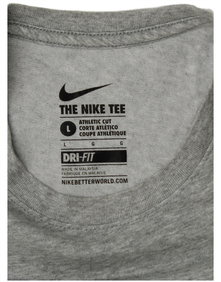 Nike T-shirt graphique coupe athlétique pour homme, grand, gris moucheté
