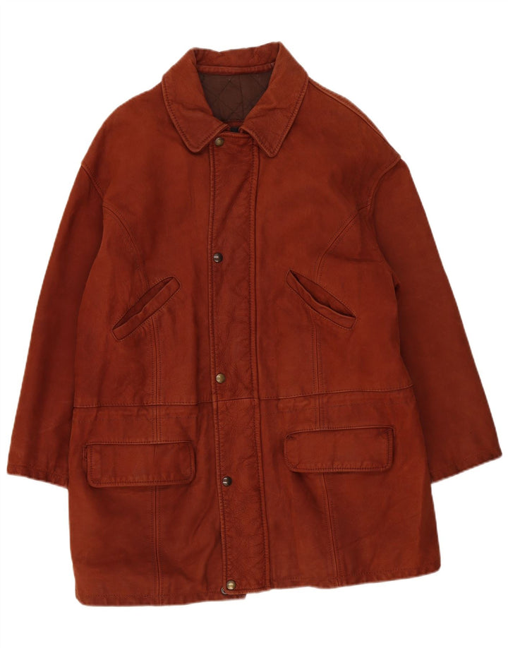 Quartadecade Manteau en cuir pour homme UK 38 Marron moyen