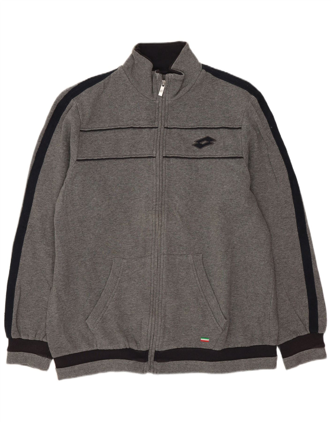Lotto Veste de survêtement pour homme en coton color block Taille L Gris