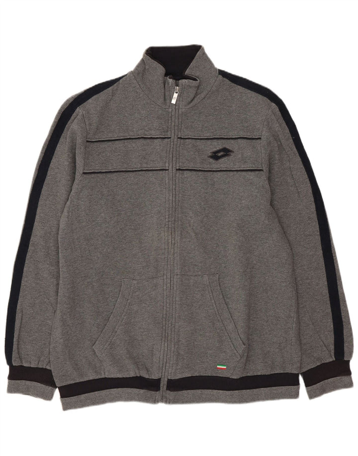 Lotto Veste de survêtement pour homme en coton color block Taille L Gris
