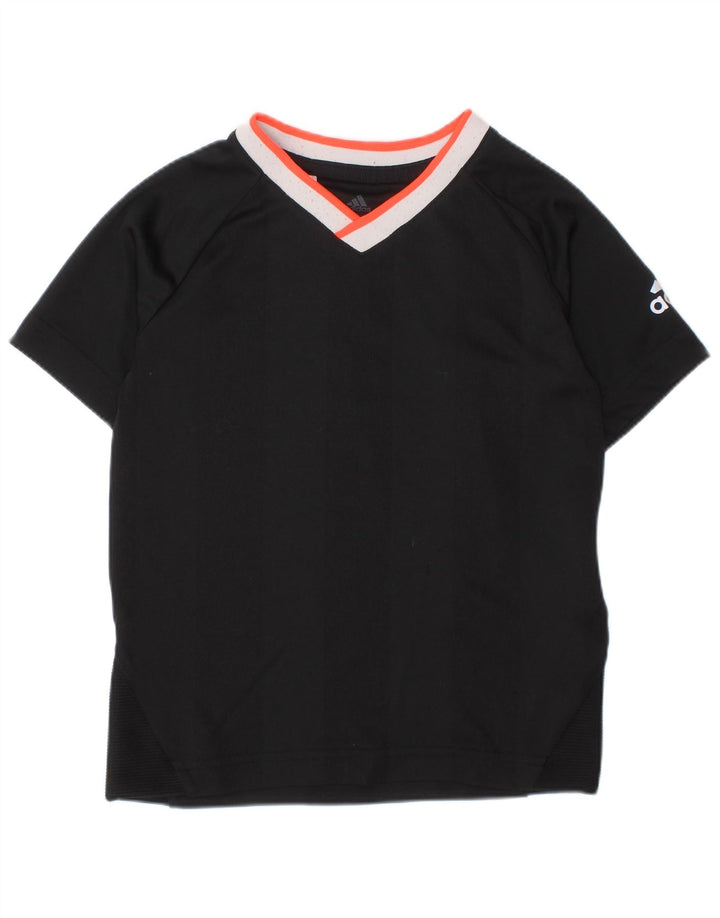 ADIDAS Garçons Climalite T-Shirt Top 4-5 ans Petit Noir Polyester