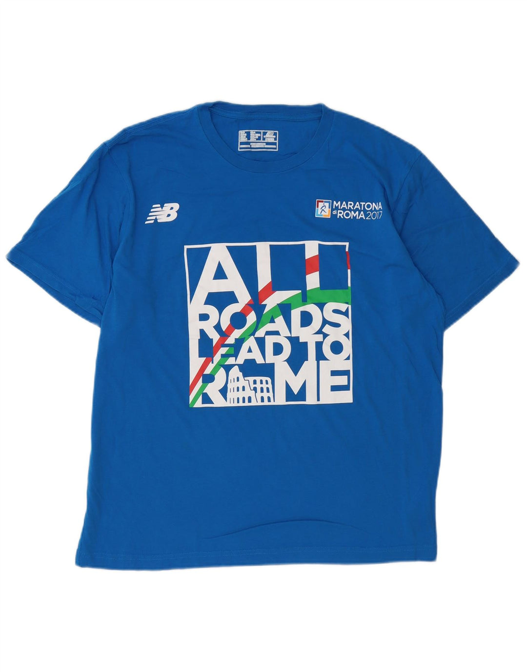 NEW BALANCE T-Shirt Graphique Homme Bleu Moyen Coton
