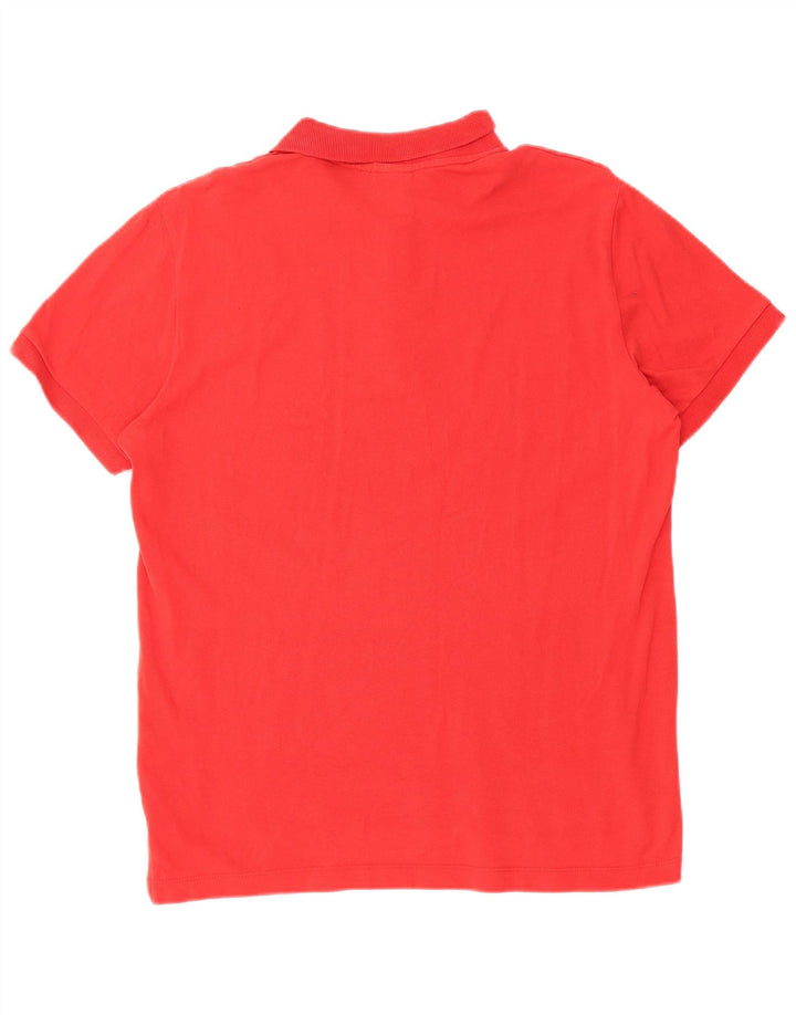 BEAR Mens Polo Shirt Large Red Cotton