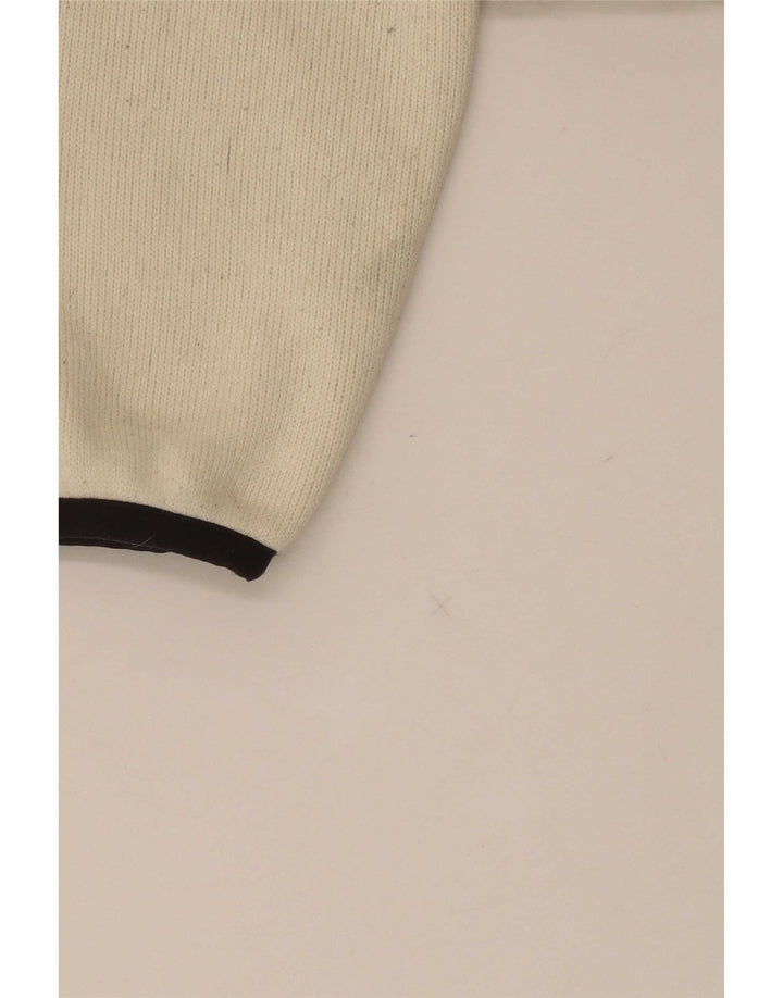 Dkny Sweat-shirt surdimensionné à fermeture éclair 1/4 pour femme UK 6 XS Polyester blanc cassé