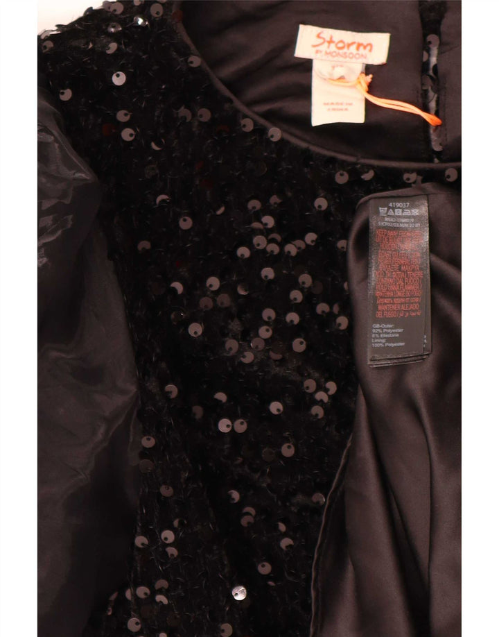 Monsoon Robe trapèze à paillettes pour fille 12-13 ans Noir Polyester