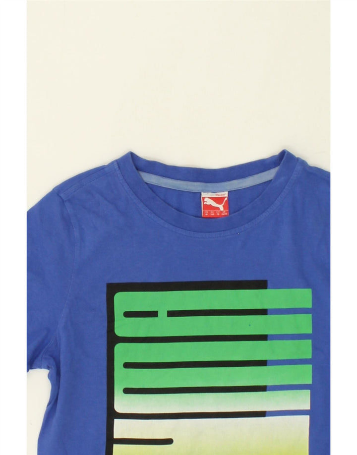 PUMA Boys Graphic T-Shirt Top 9-10 Years Medium Blue Vintage Puma and Second-Hand Puma from Messina Hembry 