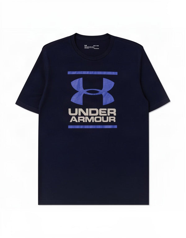 Under Armour Heat Gear Graphic T-Shirt Haut Petit Bleu Marine Coton