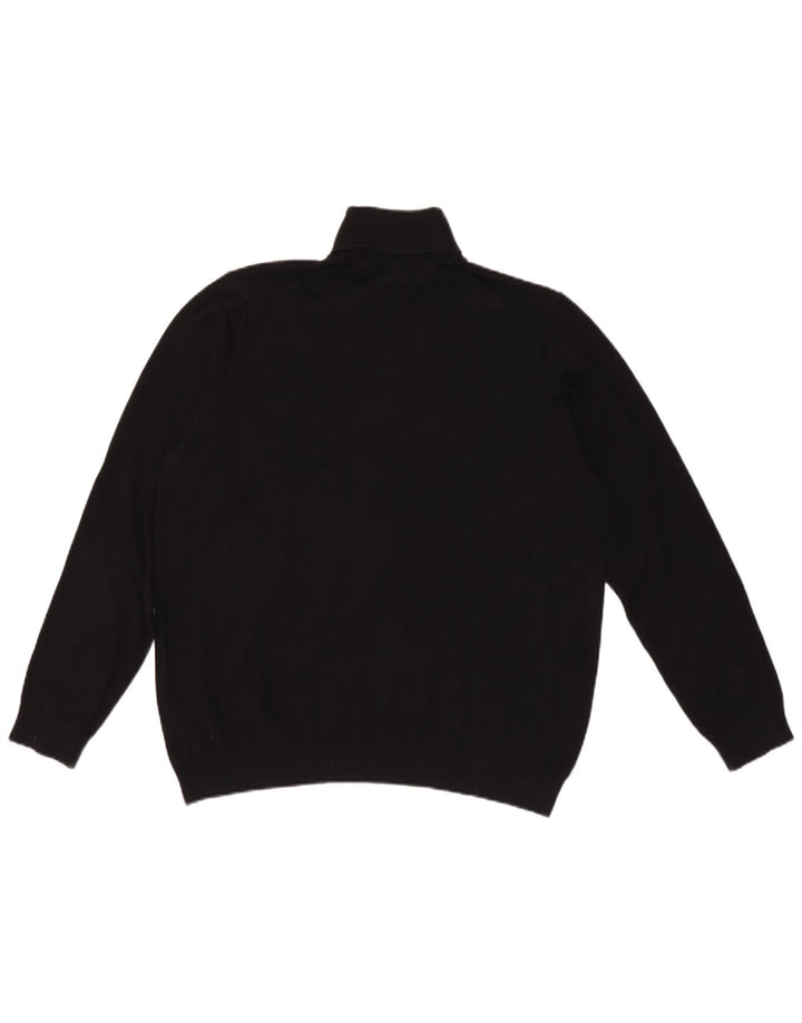 Marks & Spencer Pull à Col Roulé pour Hommes Taille Large Noir Coton