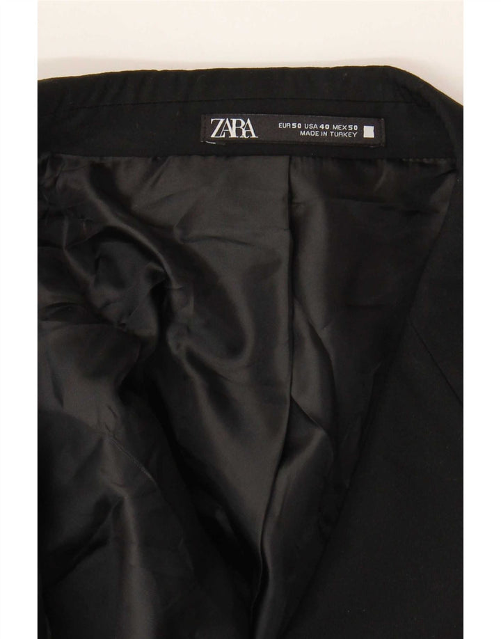 Zara Veste blazer à 2 boutons pour homme EU 50 Noir moyen