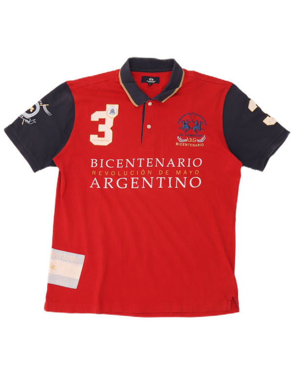 La Martina Polo Bicentenario de Revolucion Mayo Rugby Homme Rouge XL