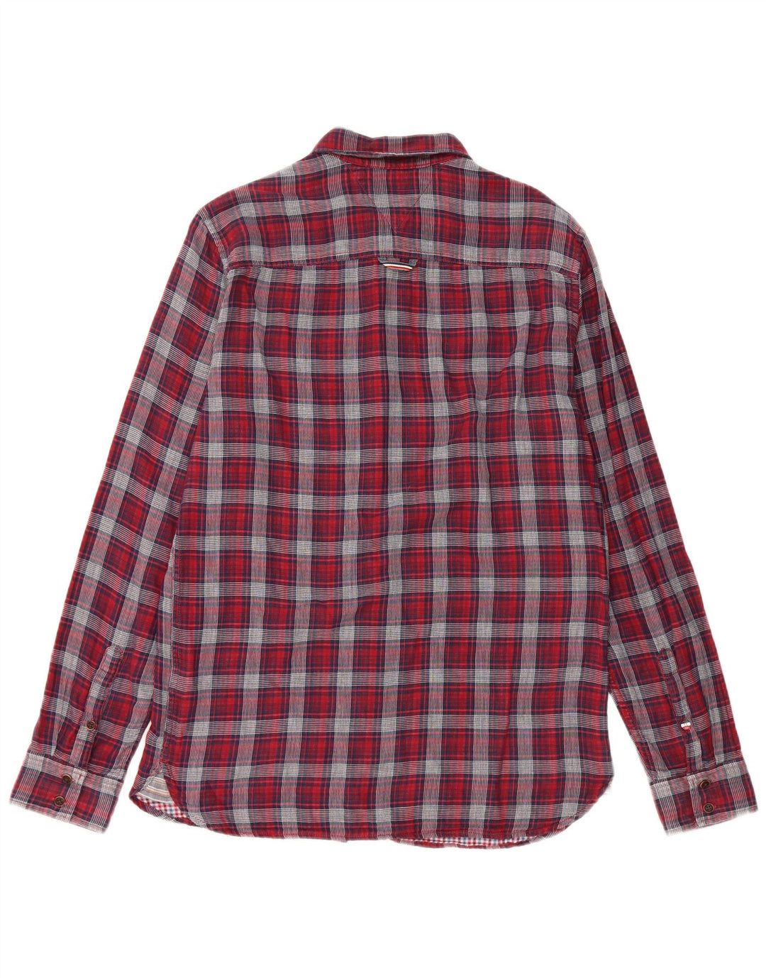 Tommy Hilfiger Chemise Regular Fit en Flanelle Homme Rouge Moyen à Carreaux en Coton