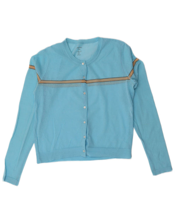 Marccain Cardigan court pour femme UK 14 Bleu moyen rayé