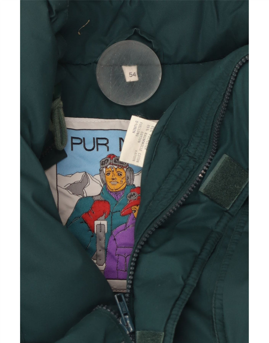 veste de ski rembourrée à capuche vintage pour hommes IT 54 2XL Polyester vert