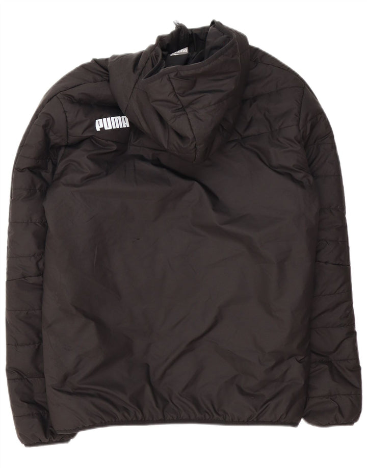 Puma Veste matelassée à capuche graphique pour hommes UK 36 Small Noir Polyester