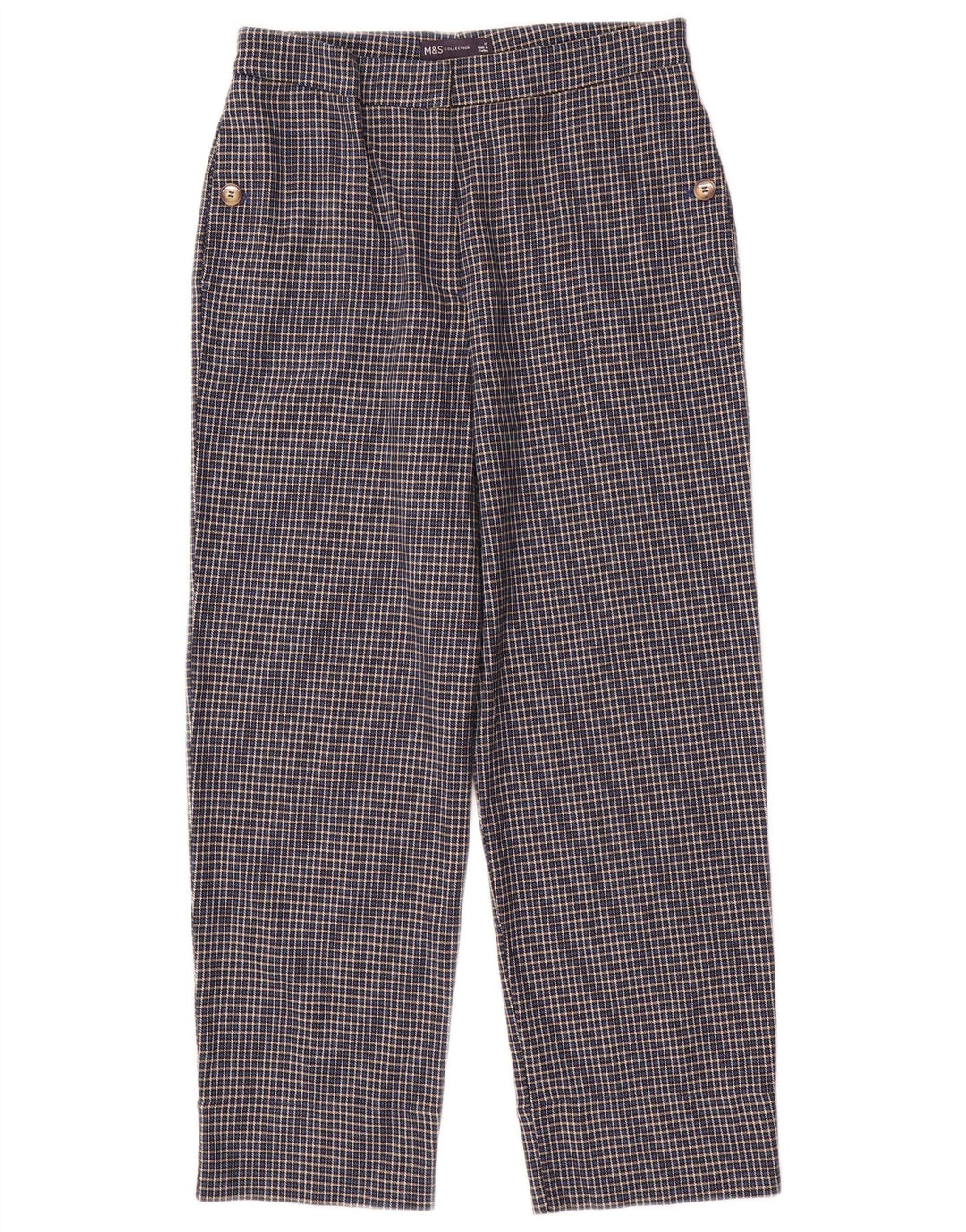 Marks & Spencer Pantalon court pour femme UK 10 Small W28 L25 Bleu