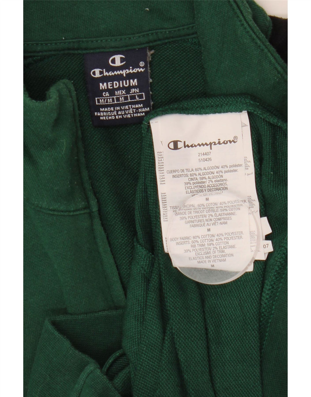 Champion Veste de Survêtement Homme Vert Moyen Colourblock Cotton