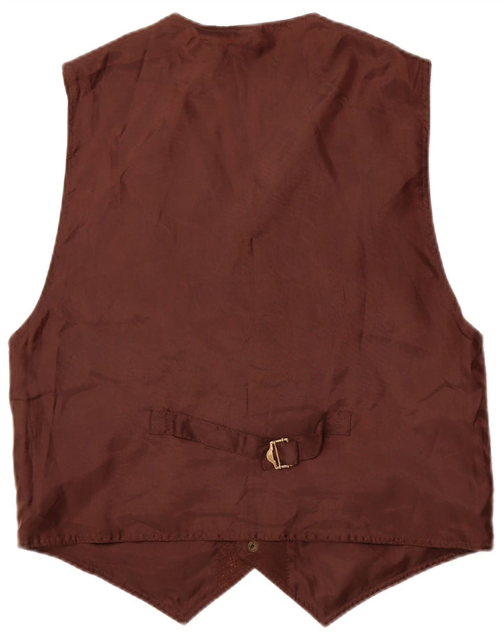 Gilet en daim vintage pour homme en cuir marron moyen