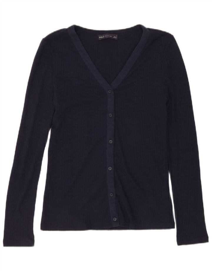 Marks & Spencer Chemise Chemisier Femme UK 8 Petit Bleu Marine Polyester