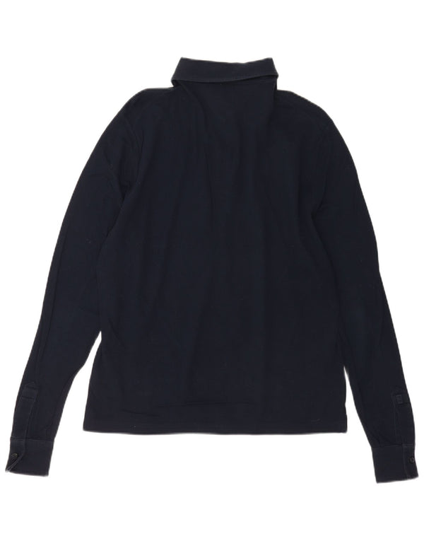 Tommy Hilfiger Polo à manches longues pour homme en coton bleu marine Small