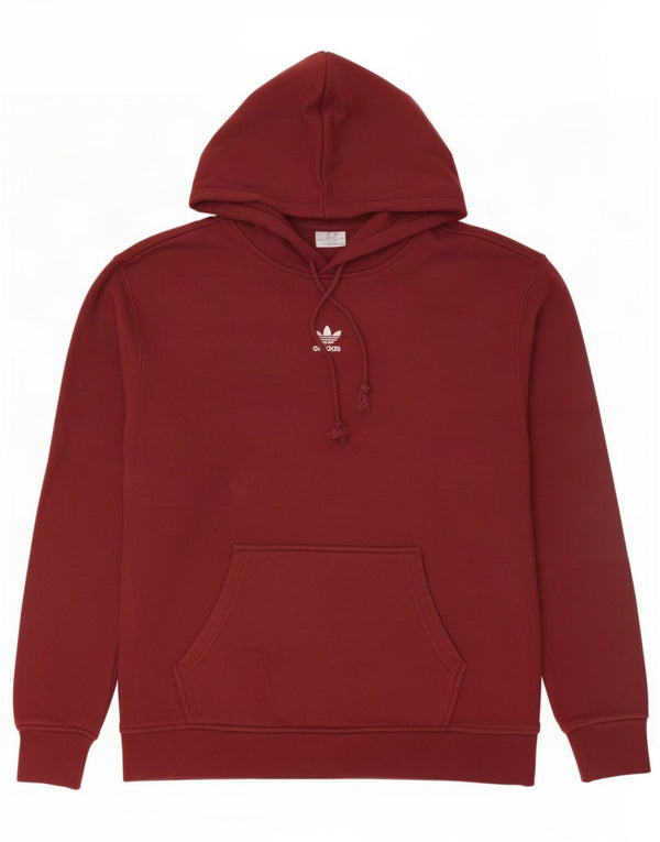 Adidas Pull à capuche pour femme UK 12 Coton bordeaux moyen