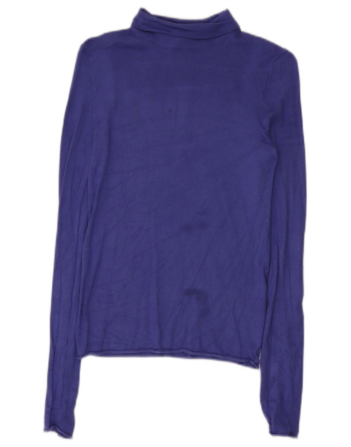 Zara Femme Top Manches Longues UK 8 Small Violet Viscose