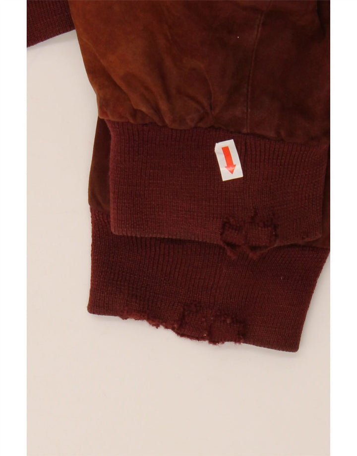 GIACCOMO LARUSSO Veste Bomber Ample en Daim pour Homme IT 50 Large Marron