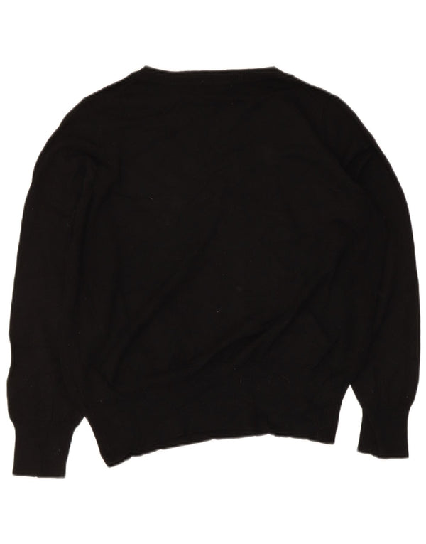 Marks & Spencer Pull col en V pour femme UK 44 Viscose noir moyen