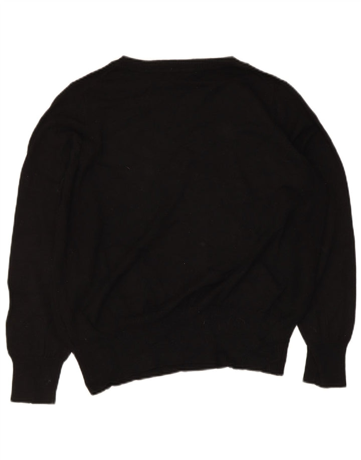 Marks & Spencer Pull col en V pour femme UK 44 Viscose noir moyen