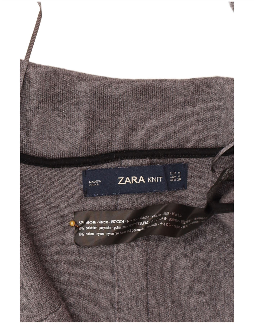 Zara Cardigan long pour femme en viscose gris moyen UK 44