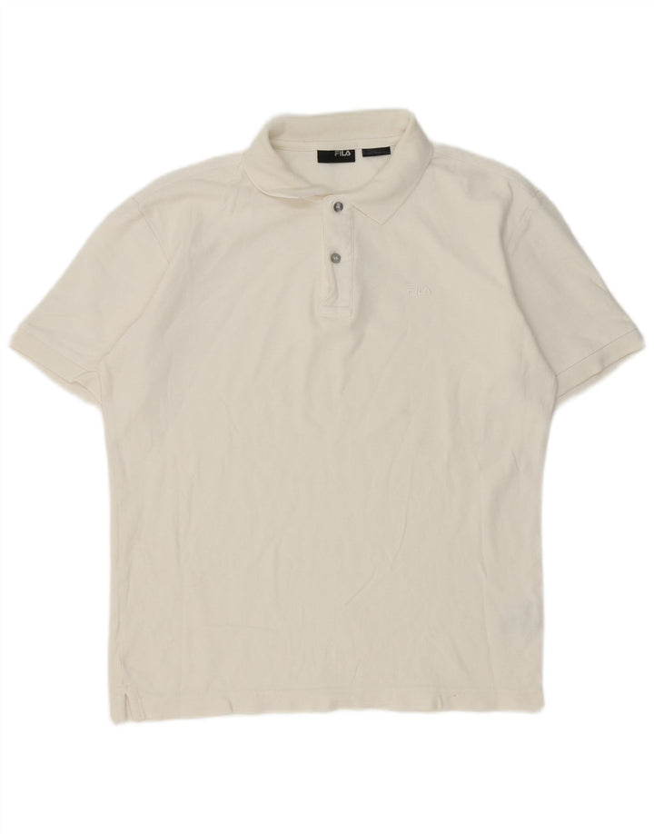Fila Polo Homme Blanc Moyen Coton