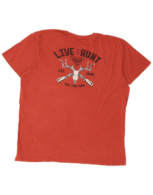 Columbia T-Shirt Graphique Homme 2XL Rouge Coton