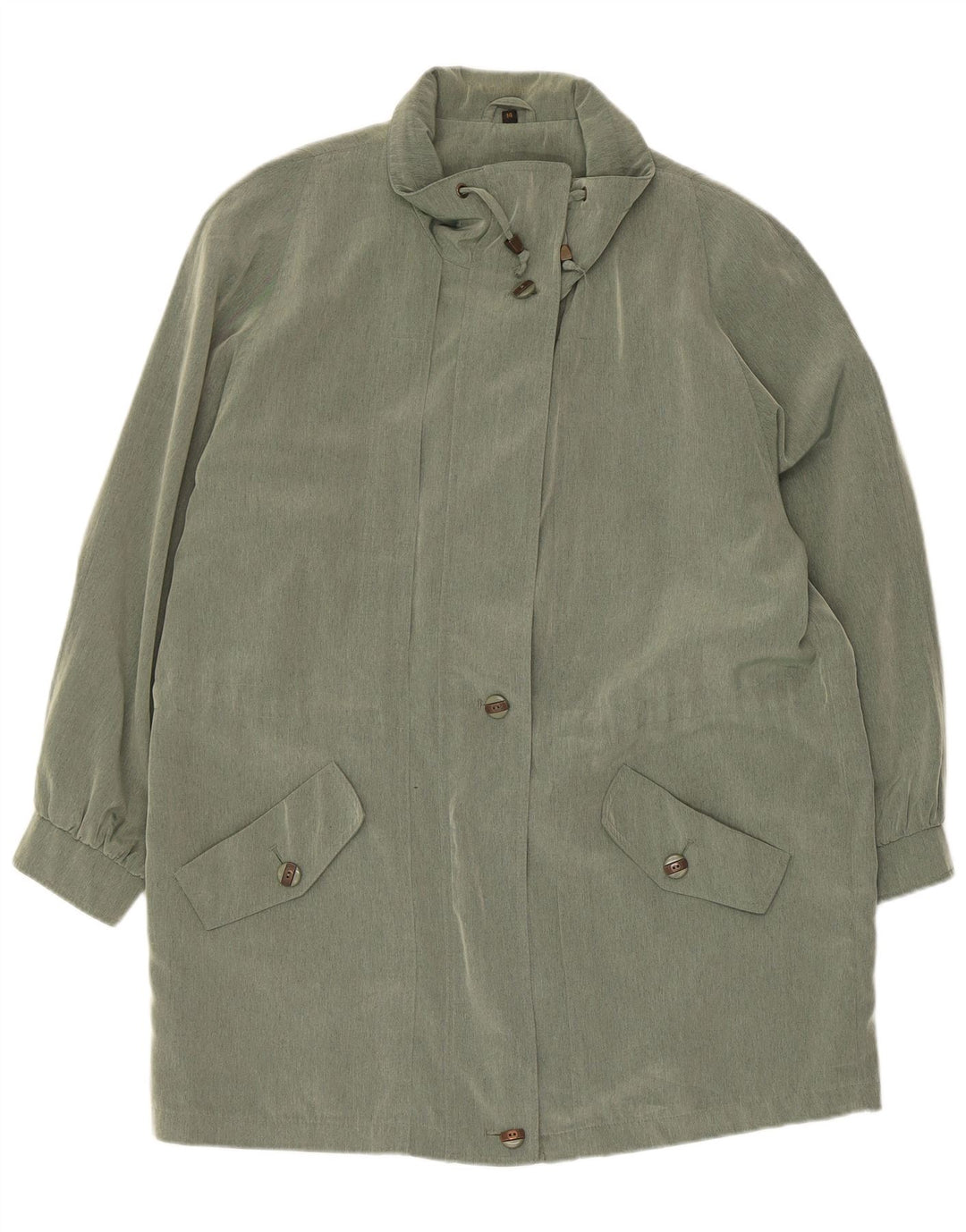 vintage Womens Overcoat UK 14 Grand Polyester Vert