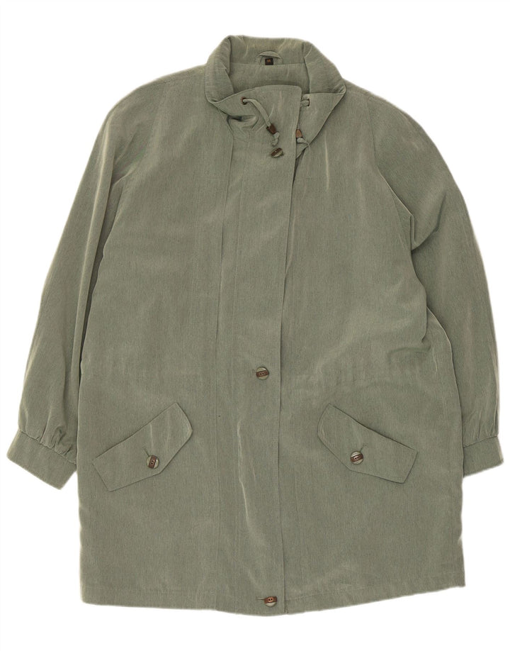 vintage Womens Overcoat UK 14 Grand Polyester Vert