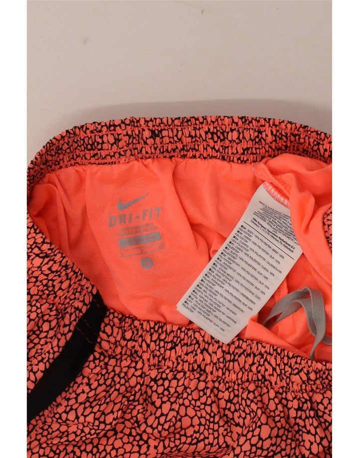 Nike Short de sport Dri Fit à motif abstrait pour femme UK 10 Petit Rouge Polyester