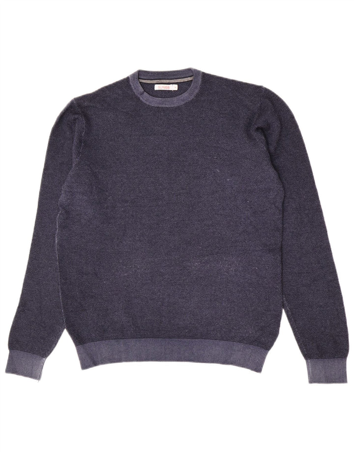 Sun68 Pull col rond homme en laine bleu marine moyen