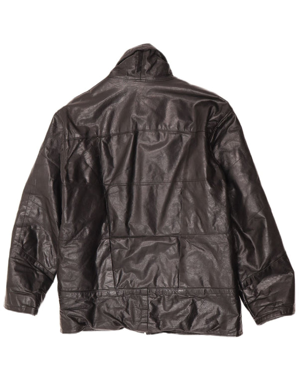veste en cuir homme vintage UK 36 Petit Noir