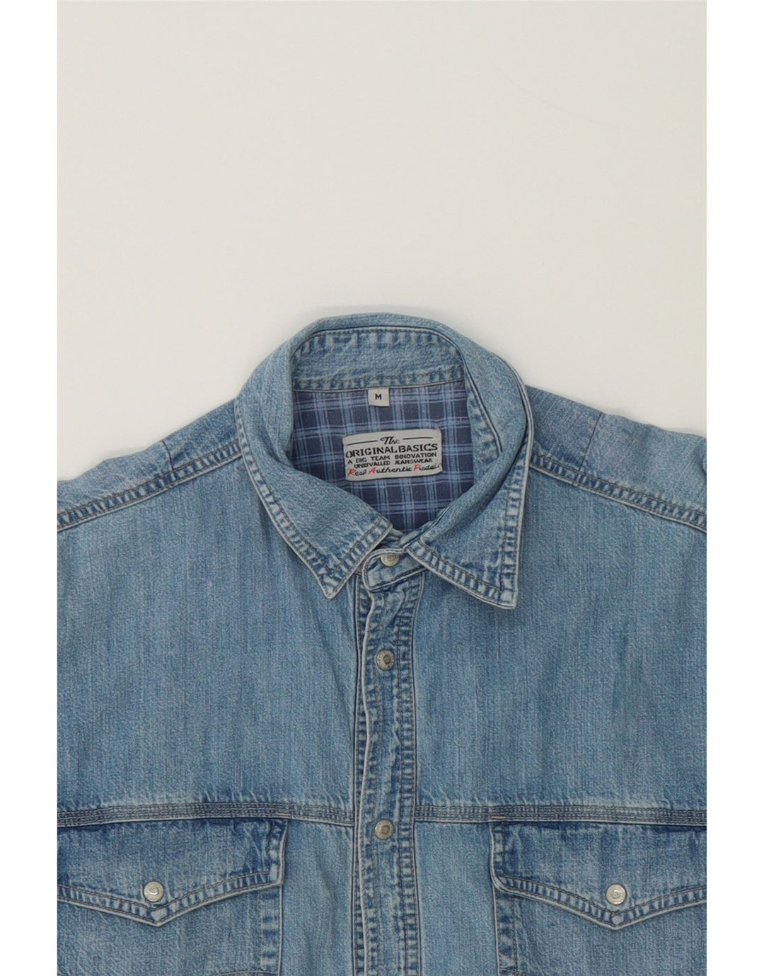 JINGLERS Mens Denim Shirt Medium Blue Cotton Vintage Jinglers and Second-Hand Jinglers from Messina Hembry 