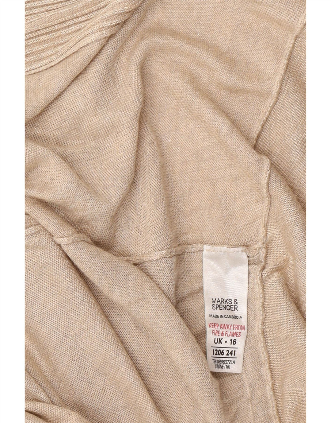 Marks & Spencer Pull cardigan asymétrique pour femme UK 16 Large Beige