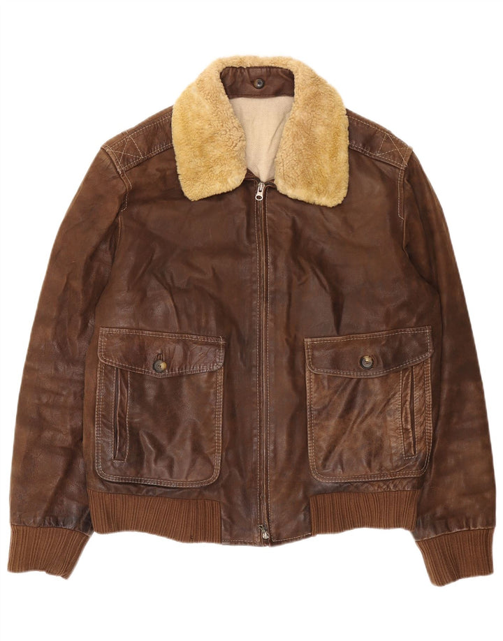 Veste en cuir homme vintage IT 52 XL Cuir marron