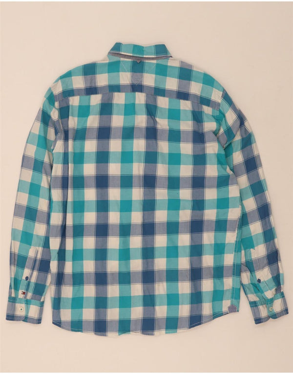 Tommy Hilfiger Chemise coupe vintage pour homme en coton à carreaux bleus