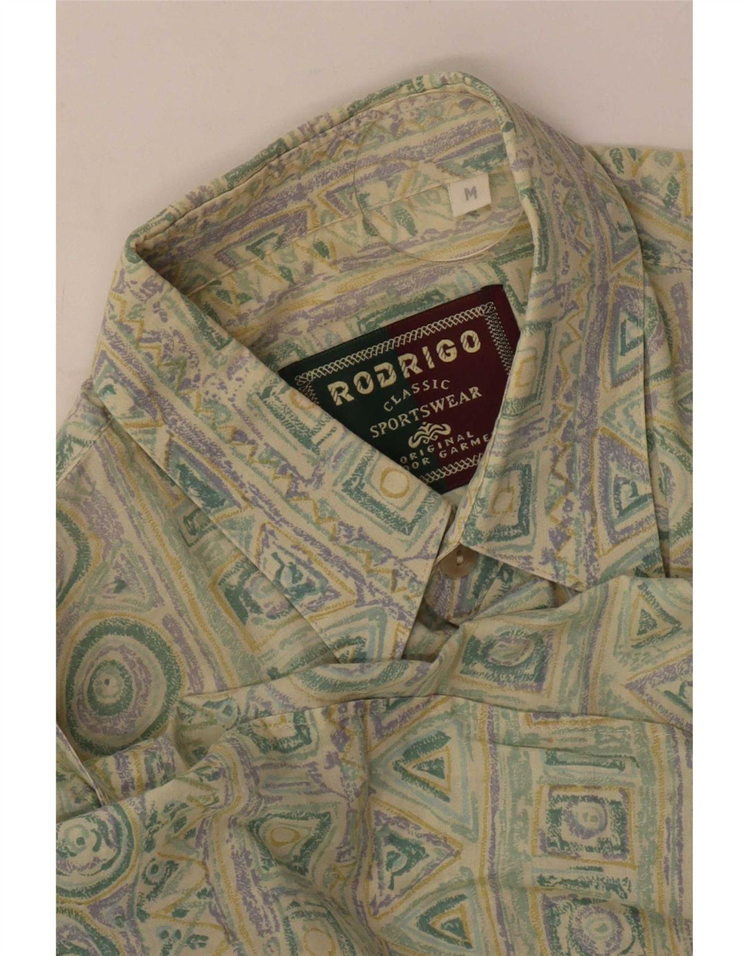 Rodrigo Chemise à Manches Courtes Homme Vert Moyen Géométrique