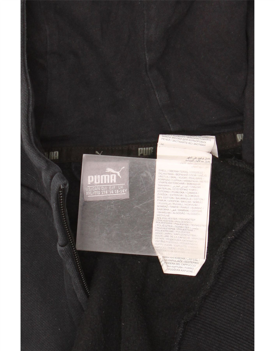 PUMA Sweat à capuche graphique zippé garçon 15-16 ans Noir Coton